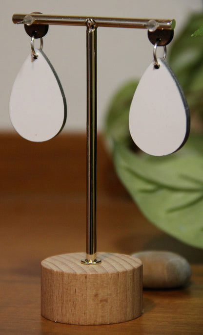 Purple Circular Design Small Teardrop Earrings