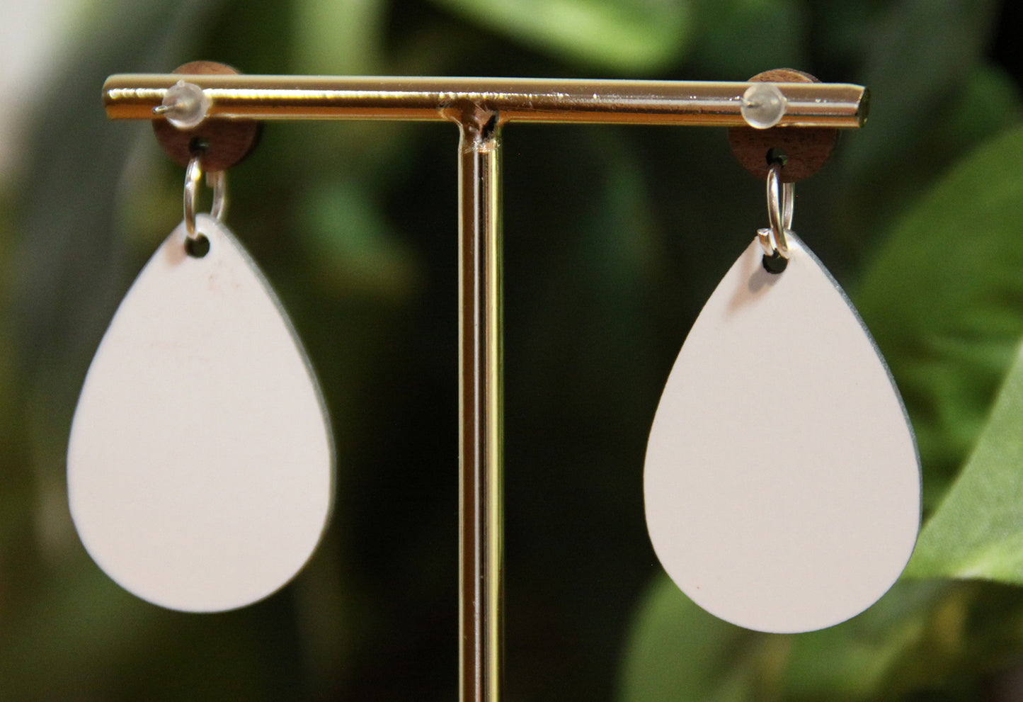 Yellow Floral Design Small Teardrop Earrings