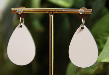 Yellow Floral Design Small Teardrop Earrings