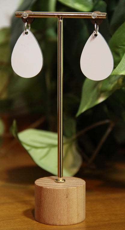 Yellow Floral Design Small Teardrop Earrings