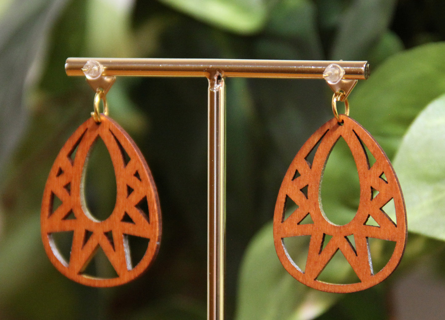 Blue, Red, Silver and Gold Teardrop Filigree Earrings