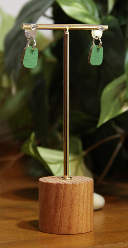 Blue, Yellow and Red Bubbles Small Rectangular Earrings