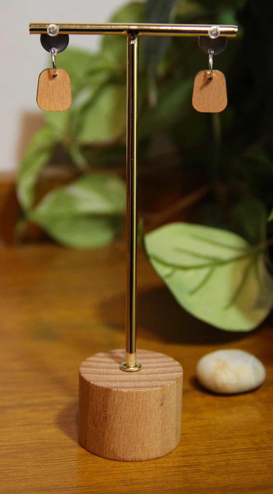 Blue, Purple and Orange Floral Small Rectangular Earrings