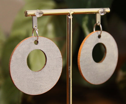 Floral Green and Blue Circular Earrings