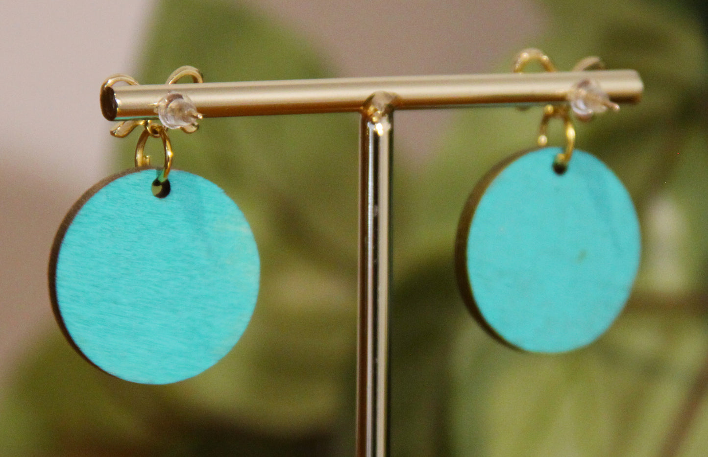 Floral Red, Gold and Silver Circular Earrings