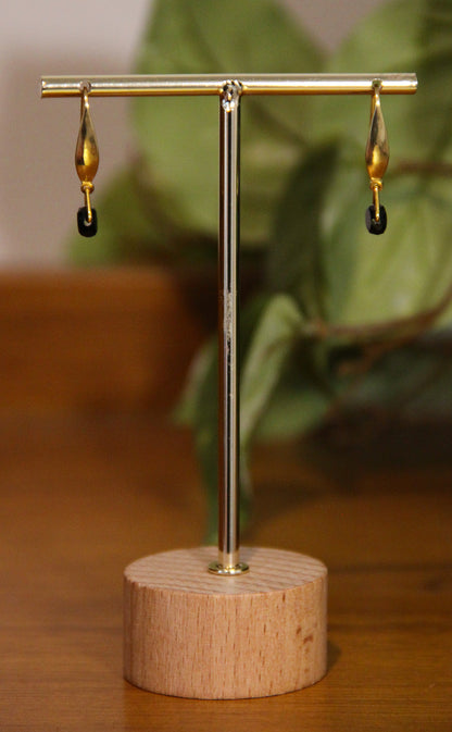 Small Black Hook Earrings