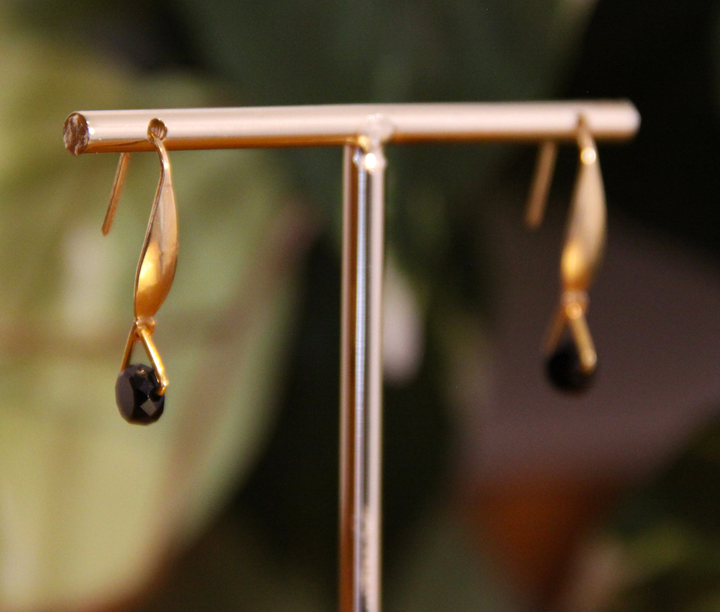 Small Black Hook Earrings