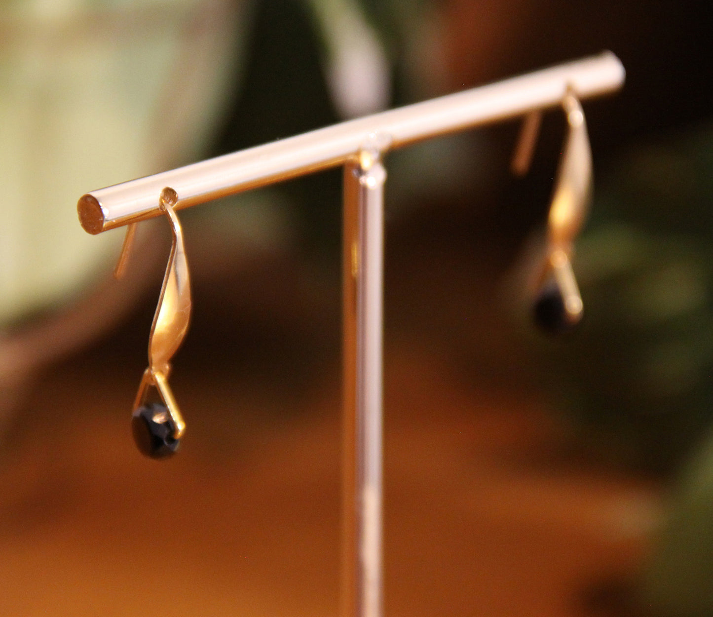 Small Black Hook Earrings