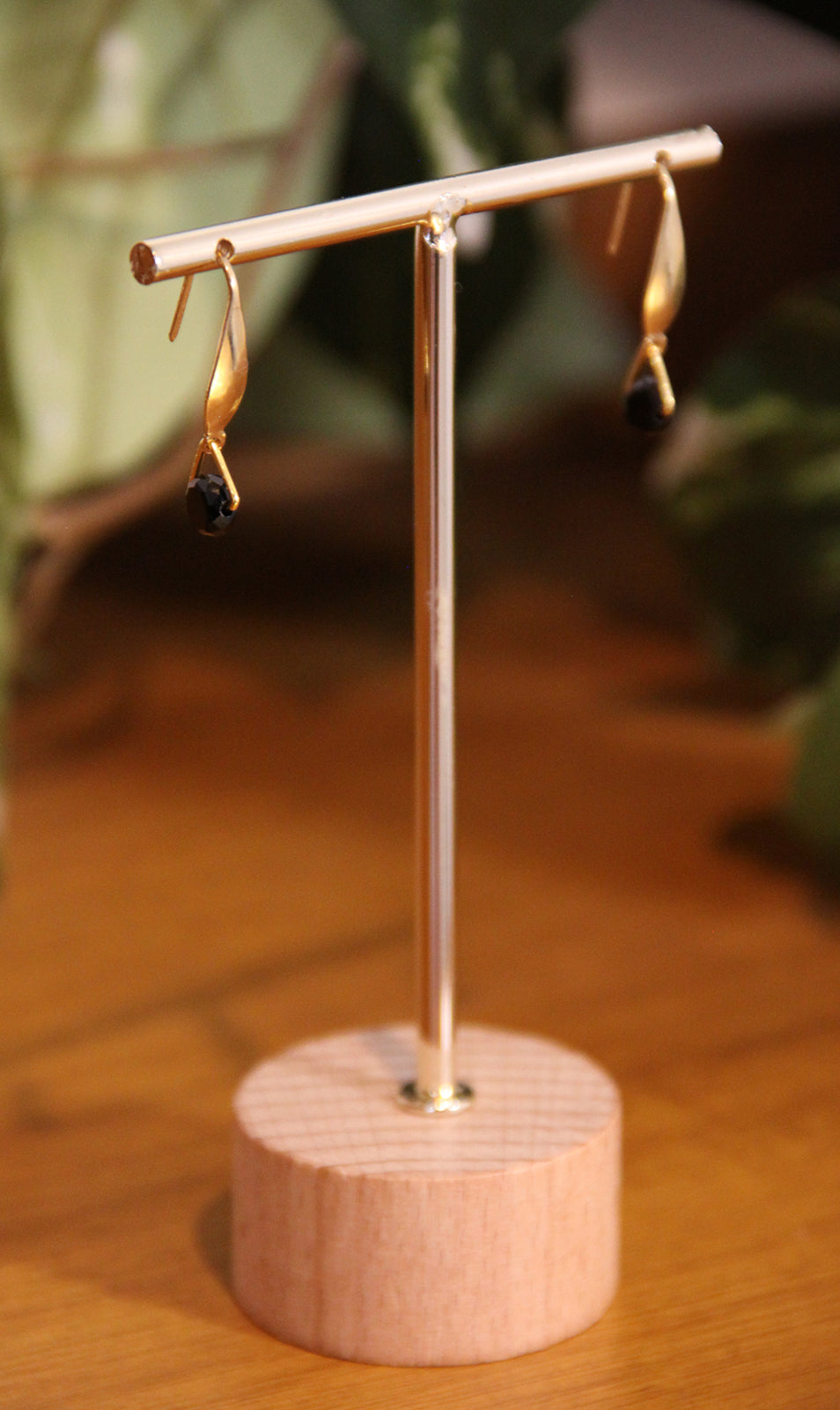 Small Black Hook Earrings