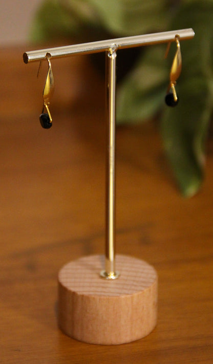 Small Black Hook Earrings