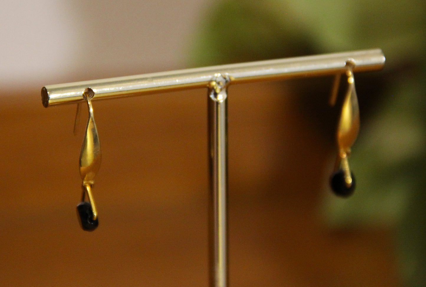 Small Black Hook Earrings
