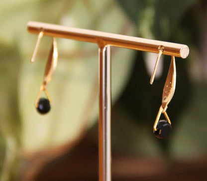 Small Black Hook Earrings