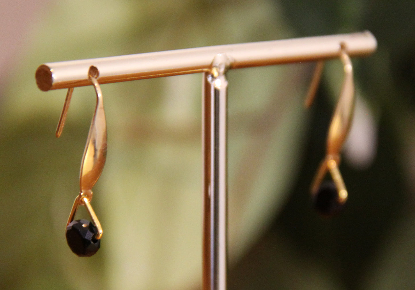Small Black Hook Earrings