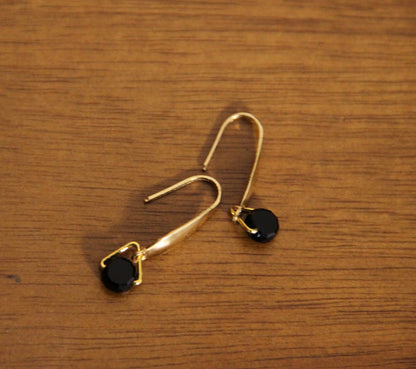Small Black Hook Earrings