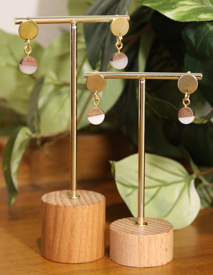 Small White Resin Wood Earrings