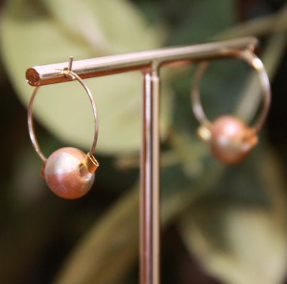 Small Gold Bead Hoop Earrings