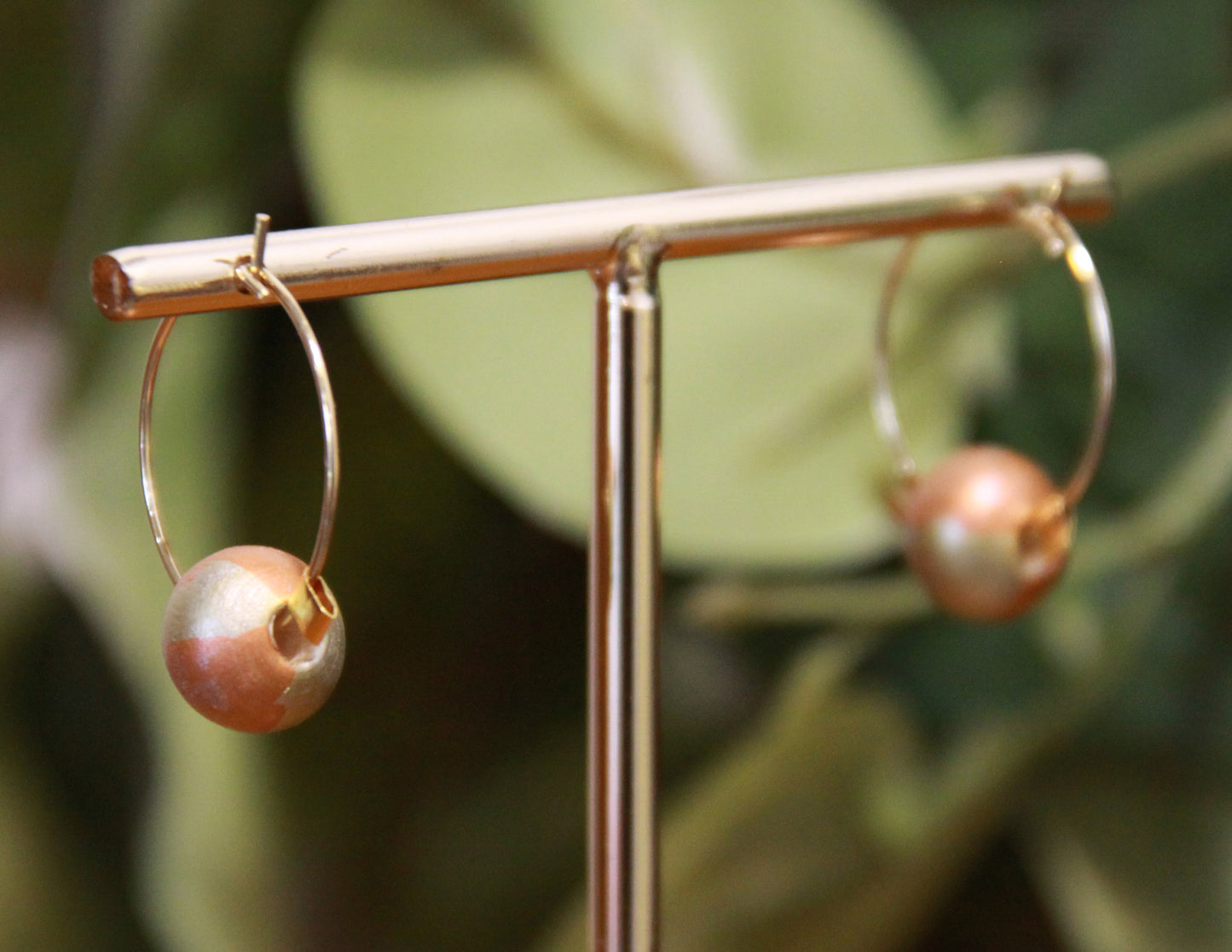Small Gold Bead Hoop Earrings
