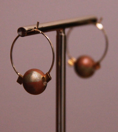 Small Gold Bead Hoop Earrings