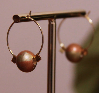 Small Gold Bead Hoop Earrings