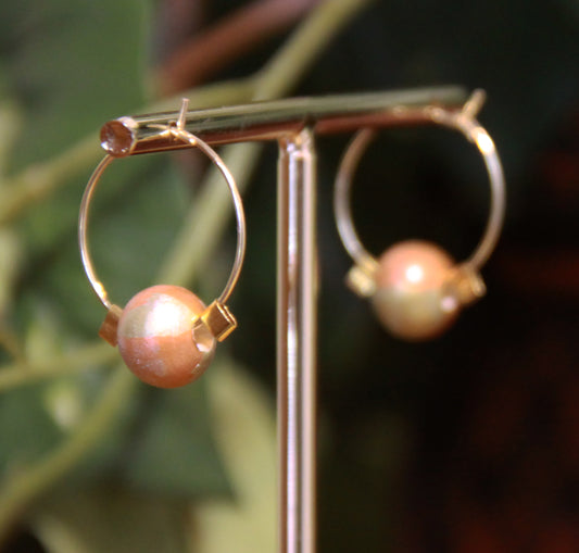 Small Gold Bead Hoop Earrings