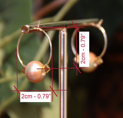 Small Gold Bead Hoop Earrings