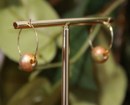 Small Gold Bead Hoop Earrings
