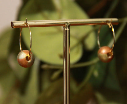 Small Gold Bead Hoop Earrings