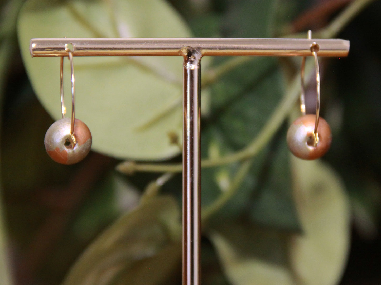Small Gold Bead Hoop Earrings