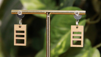 Small Blue Purple Squarish Rectangular Earrings