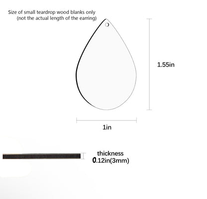 Blue with Flowers Small Teardrop Earrings