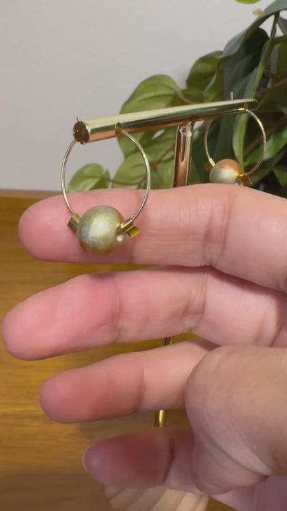 Small Gold Bead Hoop Earrings